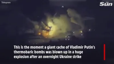 Huge Explosion as Putin's Thermobaric Flesh-eating bombs BLOWN UP