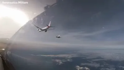 Dramatic Footage: Italian Fighter Jets Escort American Airlines Flight to Rome After Bomb Threat
