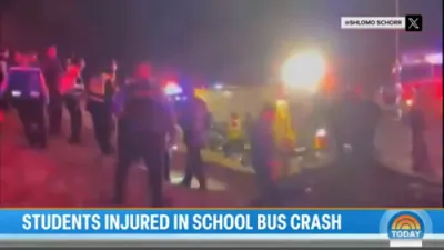 13 Injured when School Bus Overturns on Garden State Parkway in New Jersey