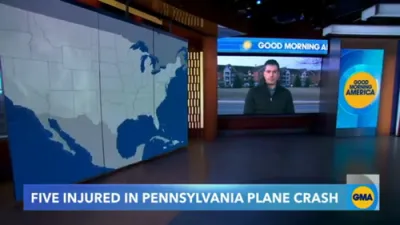 Several injured after plane crash and sparks fire in Pennsylvania town