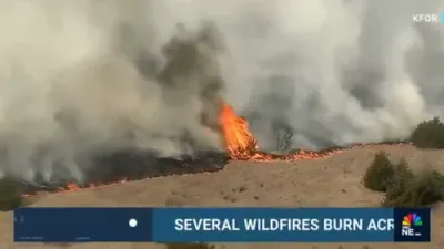 Shocking Video Shows Devastating Blazes on Wildfire Rage Across Oklahoma
