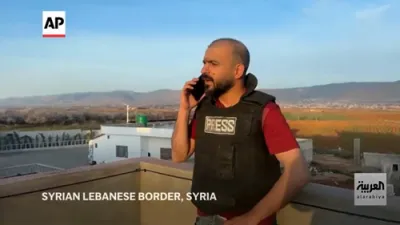 FOOTAGE: Al-Arabiya TV Crews Under Fire at Syria-Lebanon Border. 