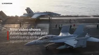 New Video Shows continuing Strikes in Action where US Fighter Jets Pound Houthi Positions