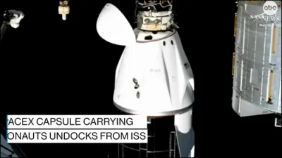 SpaceX Capsule with NASA Astronauts Undocks from ISS and is Heading Back to Earth.