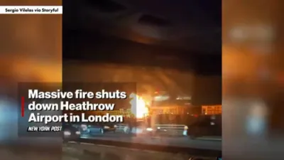 Travel Chaos in London where Heathrow Airport Shut Down by Massive Fire