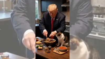 Donald Trump Cooks a Special Meal for His cat