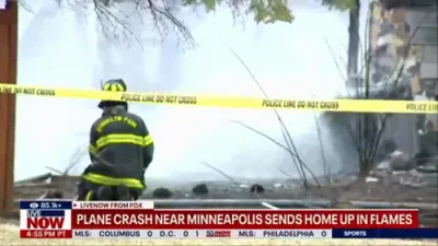 Plane crash near Minneapolis leaves home engulfed in flames