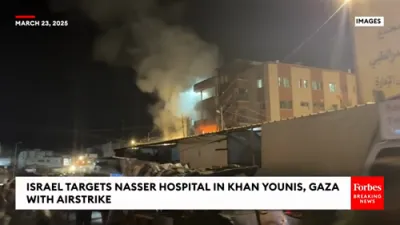 Israel Airstrike Ignites Fire at Gaza's Nasser Hospital