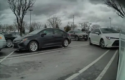 Man Caught on Camera Keying Tesla Car