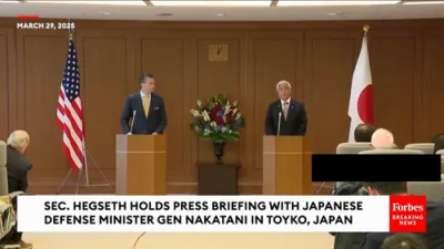 Defense Sec. Hegseth & Japan's Minister Unite in Press Briefing