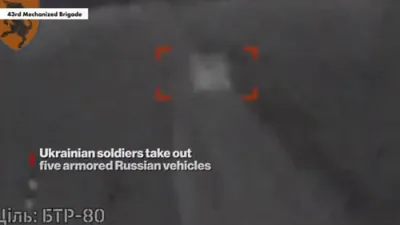 Ukrainian Forces Blast 5 Russian Armored Vehicles