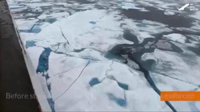 US Icebreaker Smashes Through Arctic Ice