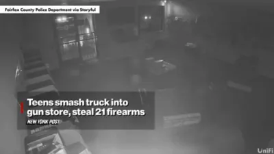 Teens Ram Truck into Virginia Gun Store and Steal 21 Firearms.