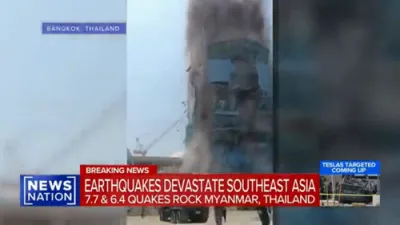 Dozens Trapped After Massive Earthquake Strikes in Bangkok, Thailand. 