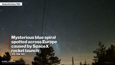 Stunning Sky Phenomenon by a Mysterious blue spiral spotted across Europe. 