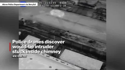 Police Drones Find a Burglar Trapped in Chimney