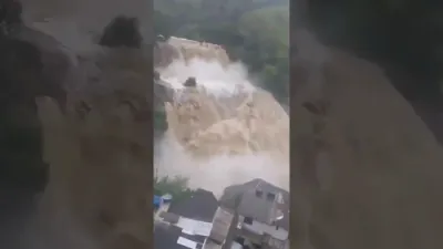 Rain Triggers Spectacular Waterfall Surge in Brazil.