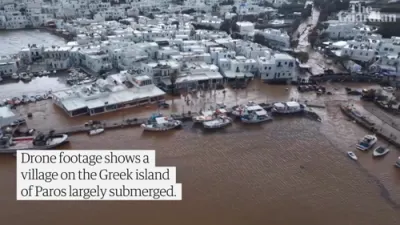 Drone Footage Reveals Devastating Flood Damage Across Greek island