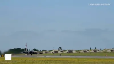 F-15 Fighter Jet Launches In High-Speed US Training Drill