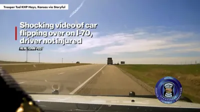 Shocking Dashcam Video Captures Car Flip.