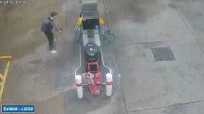 Police Stop Gas Station Fire Attempt.
