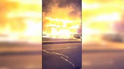 Apartment Building Engulfed in Flames in Old Bridge.