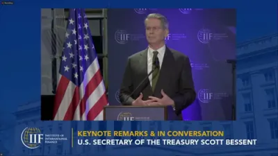 Trump Treasury Secretary Scott Bessent delivers keynote address at Institute of International Finance.