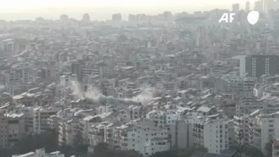 Huge Smoke Cloud Over City of Beirut After Israel Strikes After Evacuation Warning.