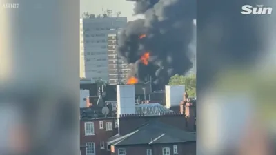 Massive Fire Erupts at London Substation, Smoke Towers Over Paddington