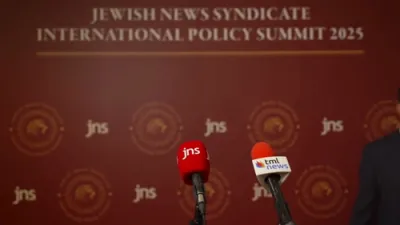 Ambassador Mike Huckabee at the JNS Conference in Jerusalem.