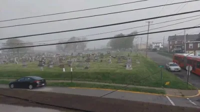 Downed Tree Ignites Power Line During Violent Storm.