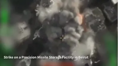 IDF Releases Footage of Beirut Airstrike on Hezbollah Missile Storage Site