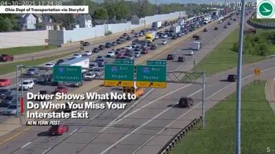 Driver Stops on I-71 After Missing Exit, Causing Crash: &ldquo;Do Not Be This Driver," Says ODOT.