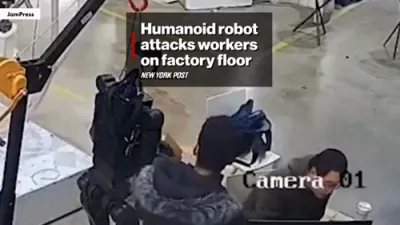 CCTV Shows Humanoid Robot Malfunctions and Attacks Violently in Factory Incident.
