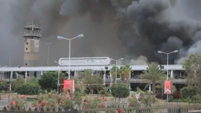 Planes Burn, Sanaa Airport Destroyed Following Israeli Airstrikes.