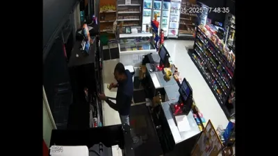 Shopkeeper's Close Call with Death Caught on Camera.
