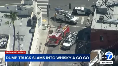 Dump Truck Crashes Into Iconic Whisky in West Hollywood.