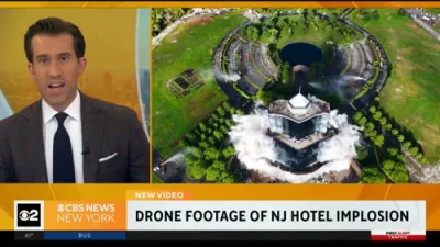 Drone Captures Stunning Implosion of Sheraton Hotel in New Jersey. 