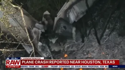 Small Plane Crashes Into Trees Near Houston Airport.