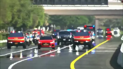 President Trump's Motorcade is Escorted in Qatar.  