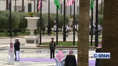 Trump Lands in Saudi Arabia for Talks with Crown Prince.
