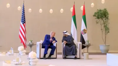 President Trump Chats with UAE President Mohammed bin Zayed.
