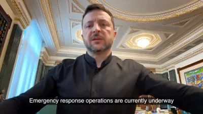 Zelenskyy Condemns Russian Drone Strike on Kharkiv Energy Facility. 