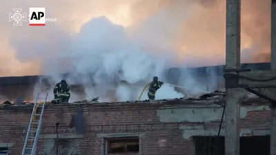 Aftermath of Russian Drone Strikes in Ukraine. 