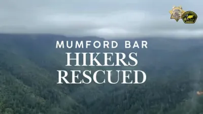 Stranded Hikers Rescued by Helicopter. 