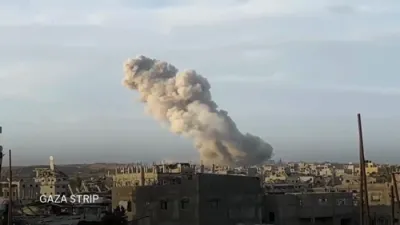 Cloud of Smoke Covers Gaza Which Is Under Fire. 