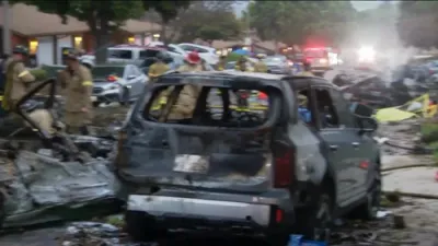 Small Plane Crashes Into San Diego Homes. 