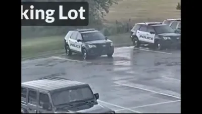 Video Shows Lightning Hitting Cop Car.