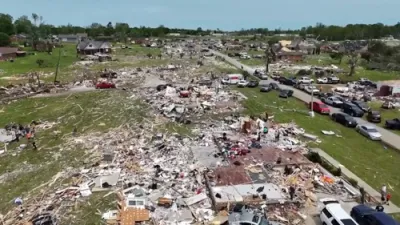 Drone Footage Reveals Mile of Destruction in Kentucky Tornado.