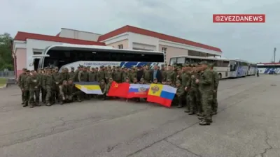 Russia Welcomes Home Hundreds of Prisoners After Prisoner Swap with Ukraine.